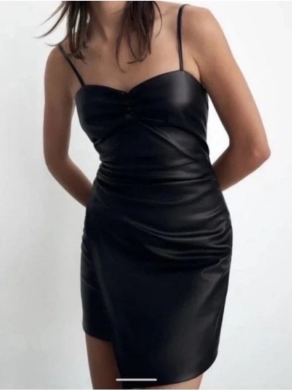 Zara Faux Leather Night Out Mini Dress. Small. NWT.